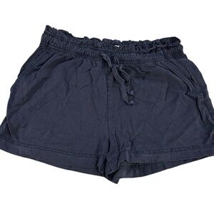 C&C California Navy Blue Lyocell Paperbag Waist Drawstring Shorts Size Large